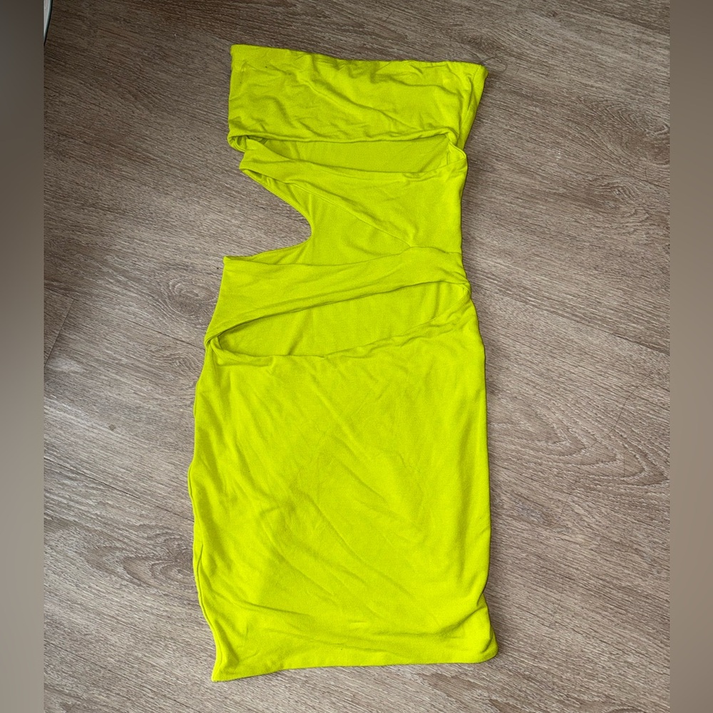 OH POLLY Lime green cutout dress